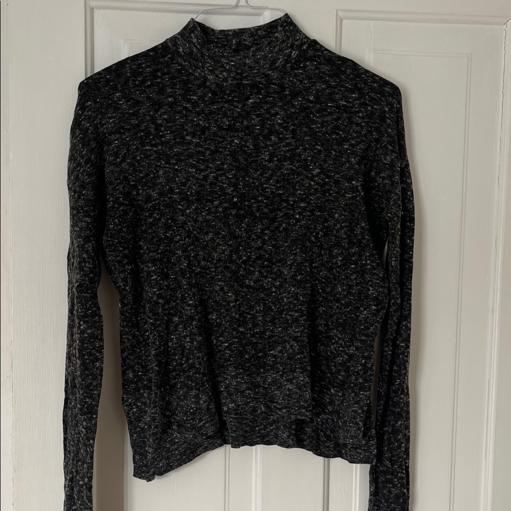 Wilfred Black and Gray Turtleneck Sweater
